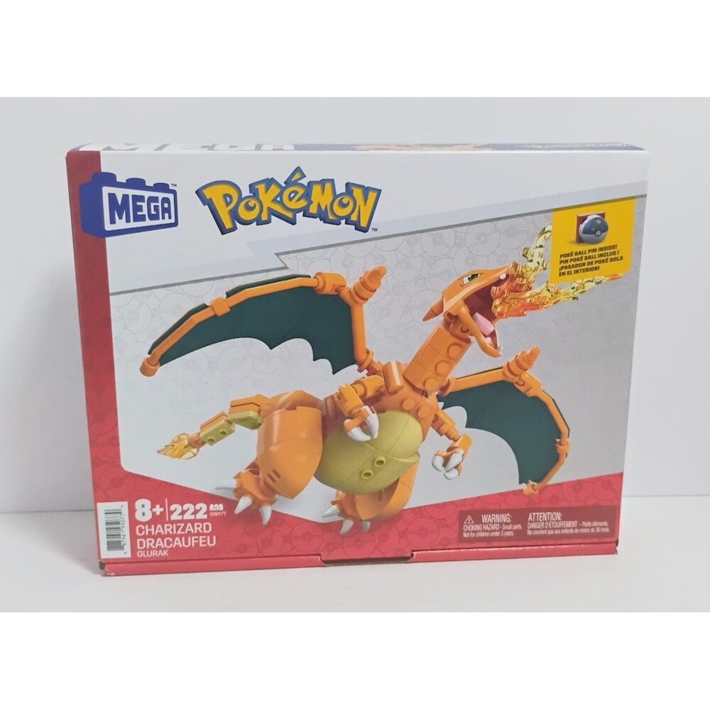 MEGA BLOKS NINTENDO POKEMON CHARIZARD 222 PC BUILDING SET NEW IN BOX NIB